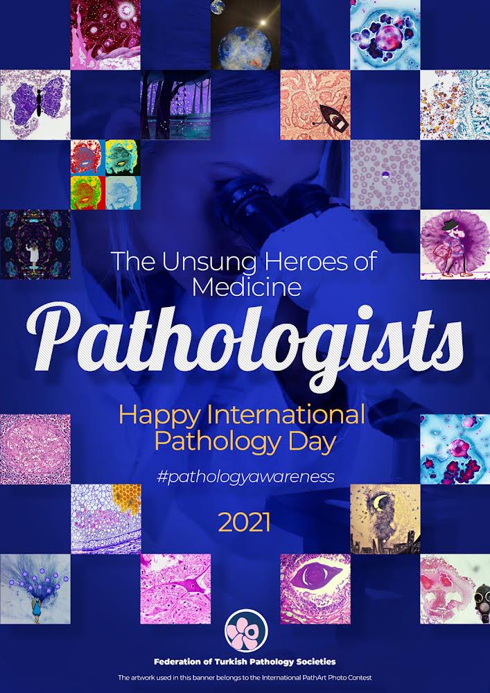 dreylulgun's tweet photo. The Unsung Heroes of Medicine: Pathologists🔬

Recent banner from our social media group; Federation of Turkish Pathology Societies. 
Please share to increase our visibility as #pathologists🔬

Happy International Pathology Day!

#pathologyawareness #pathologyweek  #AltogetherNow https://t.co/yKKkHPZk8s