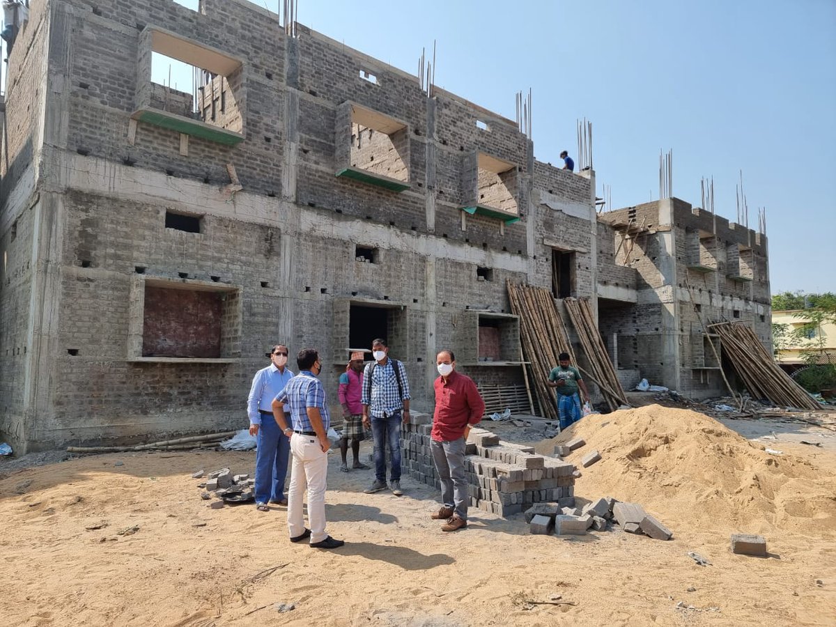 Er Prafulla Kumar Pradhan, Chief Construction Engineer, Cuttack Circle &amp; <a href="/PWD_Odisha/">Works Department, Odisha</a> officials inspected the construction progress at Vyasanagar Autonomous College, Jajpur, under OHEPEE. 100-seated SC/ST Boys &amp; Girls Hostel inside campus is expected to be completed by April 2022.