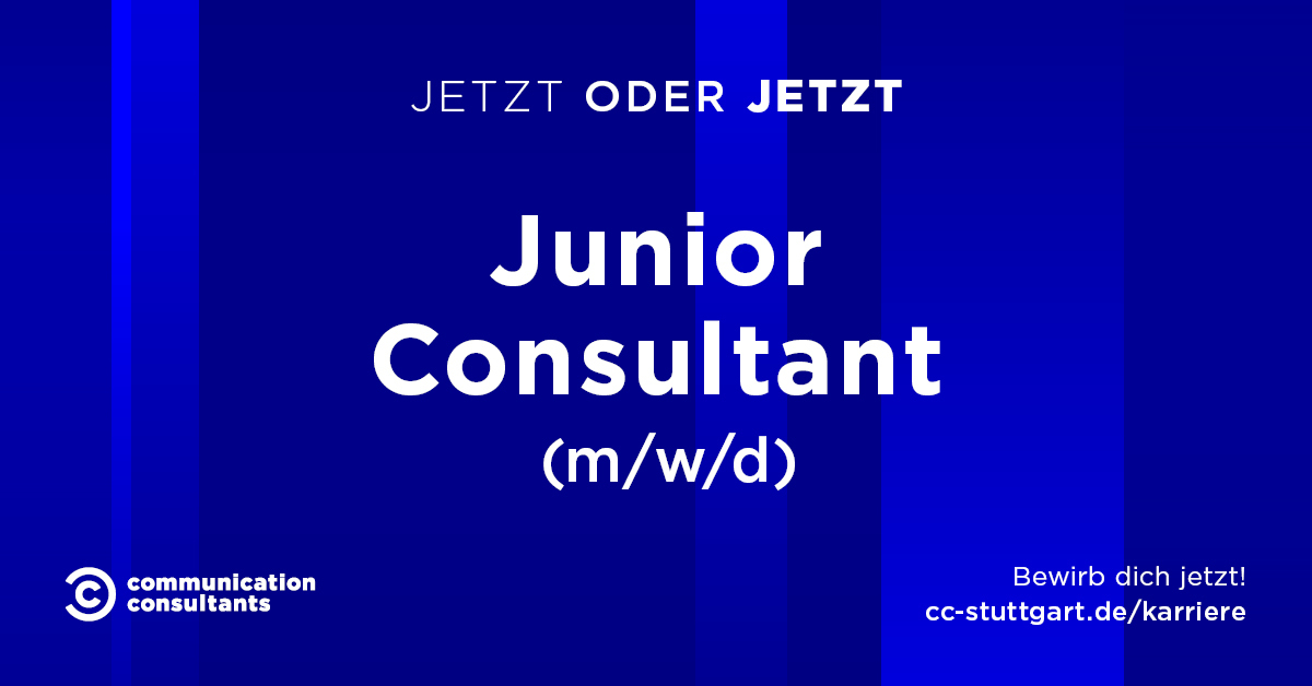 #Traineeship erfolgreich abgeschlossen? Komplexe Themen begeistern dich? Journalismus und Crossmediale #Contenterstellung sind dein Ding? Dreimal ja? ✔️ Dann schicke uns deine Bewerbung als Junior Consultant (m/w/d). Alle Infos unter: cc-stuttgart.de/karriere/