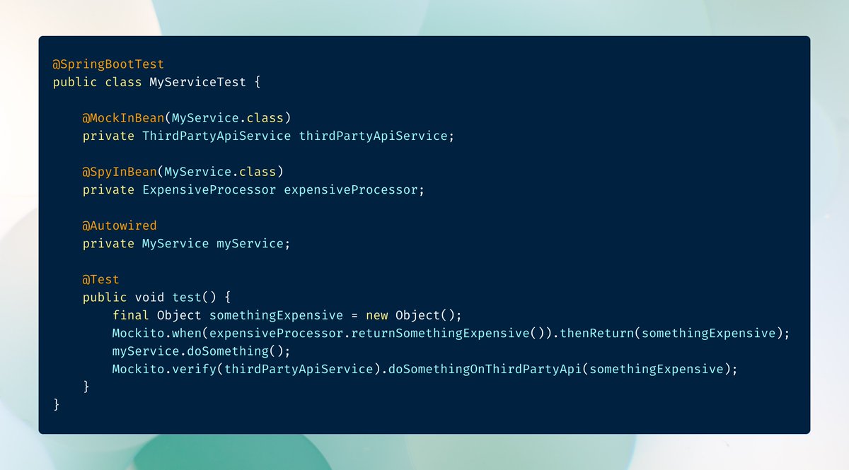 maciejwalkowiak's tweet photo. 🛠 A faster alternative to @springboot MockBean that instead of marking context as dirty, replaces a bean within a tested component.

https://t.co/1Lo620aMfh https://t.co/d63kXQFCH1