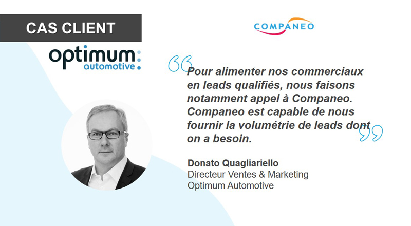 Companeo's tweet image. 💡 Pourquoi Optimum Automotive a décidé d’opter pour Companeo ? Comment la plateforme de #leadgen est devenue un levier majeur de sa stratégie globale ? Toutes les réponses dans notre #interview 
➡️ow.ly/6xkF50GI4b7
#usecase #businesscase #casclient #BtoB #leadgeneration