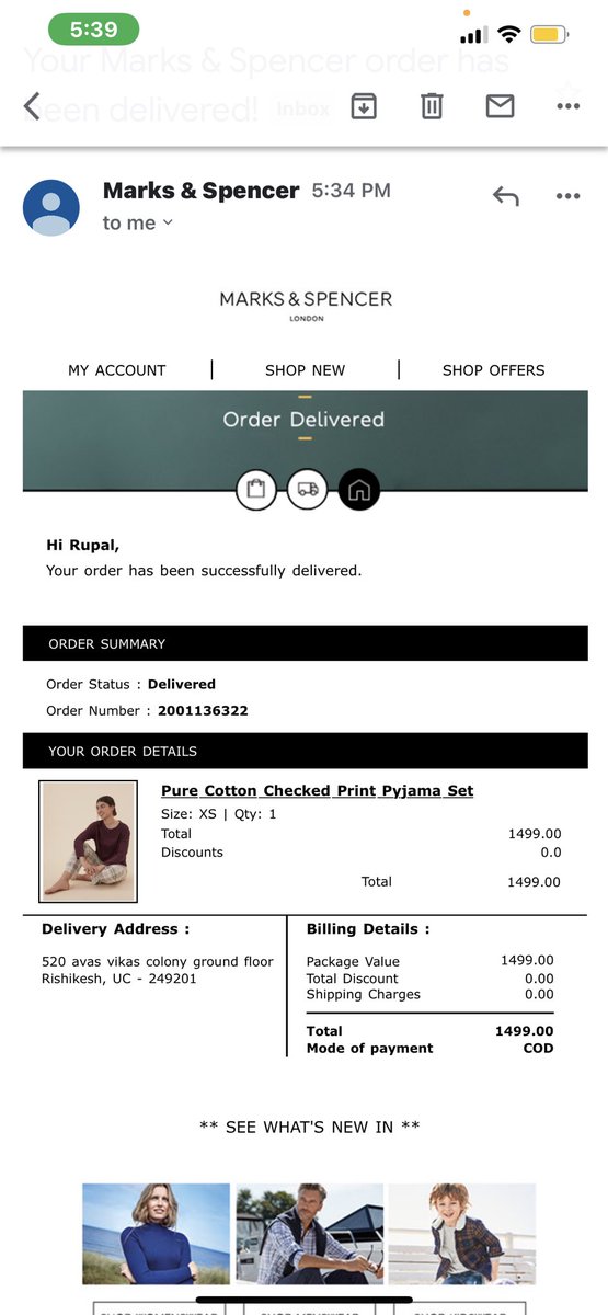 rupalsahni18's tweet photo. My order number is 2001136322 ….I found this article defective and your team is not working on it kindly work on my complaint and update me asap…#james munson# marksandspencer#relianceindiapvtlimited#marksandspencercustomersupport https://t.co/sw4Cukuxk0