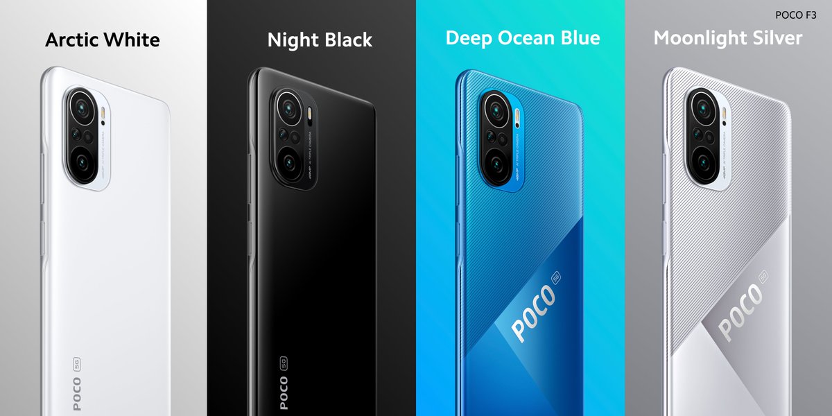 POCOGlobal's tweet photo. #TheRealBeast #POCOF3 is back! 

Now in Moonlight Silver! 

8GB + 256GB will be available on 11.11 starting 329 euros!
 
6GB + 128GB will be available on Black Friday starting 299 euros! https://t.co/1XZBa5WN8n