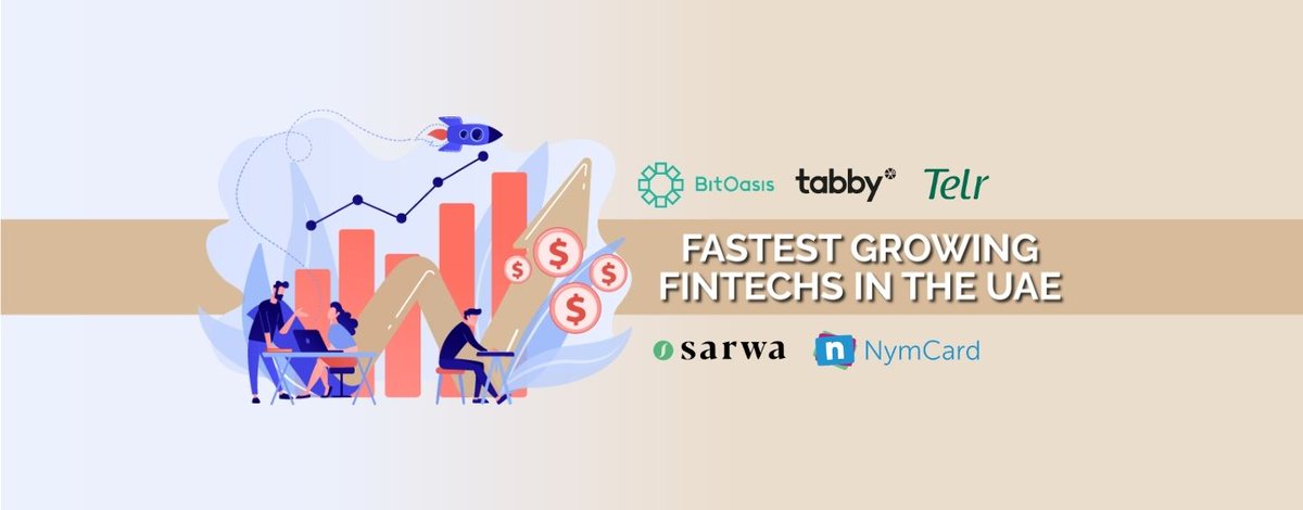 FintechNewsUAE's tweet photo. The 5 Fastest Growing Fintech Companies in the UAE in 2021 https://t.co/sb3bcTZIYA @NymCard  @TelrDotCom @bitoasis #fintech #startups #UAE #payments #banking #blockchaun #ecommerce https://t.co/NOP2YeItna