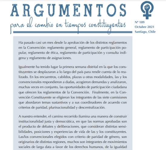 CEMgenero's tweet photo. Ya está en nuestra web el nuevo Argumentos para el Cambios en Tiempos Constituyentes Nº109
https://t.co/oUoywcPGrh https://t.co/otp5znjuq4