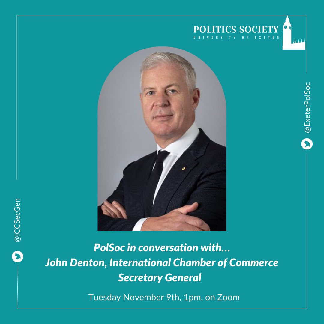 PolSoc presents…

🧠 PolSoc in conversation with John Denton, International Chamber of Commerce Secretary-General 🧠

Register via the link in our bio. 

PolSoc Love xxx