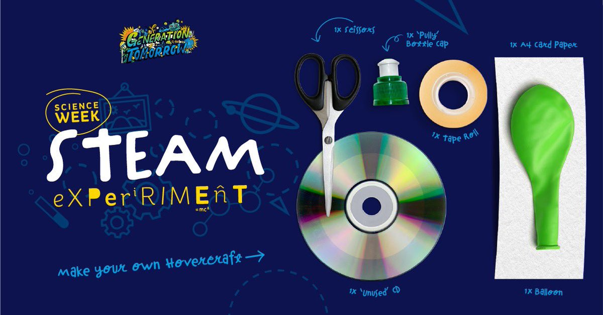 ESBGroup's tweet photo. Do you miss flying? Now you can make your own hovercraft with this fun #ScienceWeek experiment for home or school. 

Just simply follow this step by step video – https://t.co/Q6emxJSr4P 

#generationtomorrow #esbbrighterfuture #STEAM https://t.co/9RM0jyXkPj