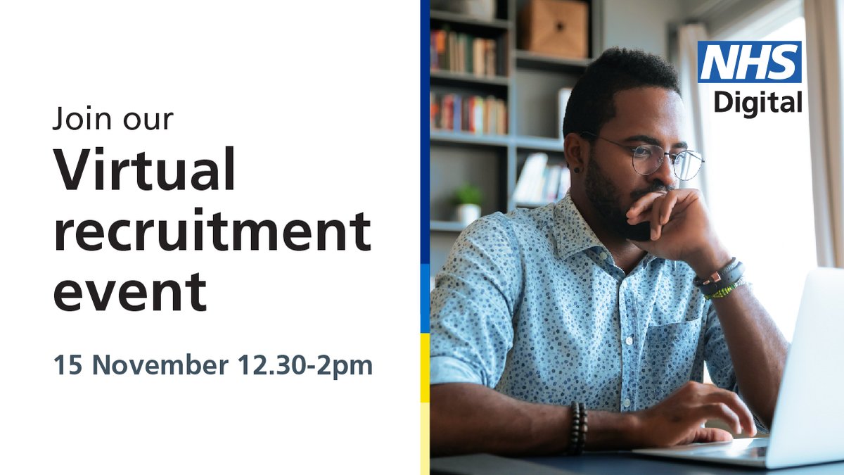 NHSDigital's tweet photo. Are you interested in a technology career that makes a difference? You could become part of the team that designs, builds, and maintains the digital infrastructure that supports the NHS to save and improve lives. #NHSDigitalcareers

Book your place here👇
https://t.co/LIiehgMmPR https://t.co/o6JEbDxOK4