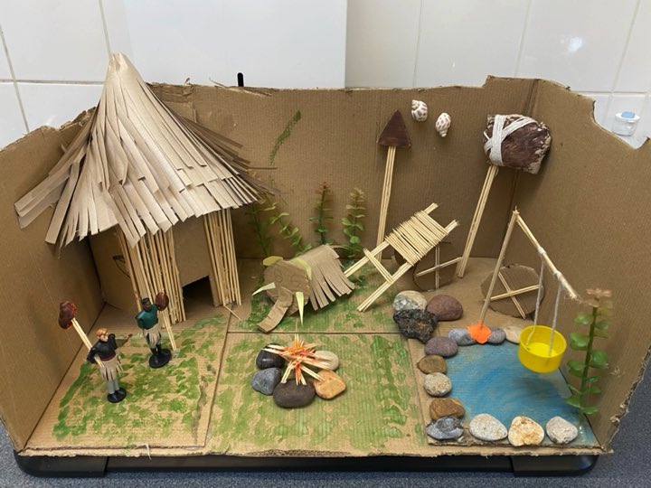 MissGaskell's tweet photo. A fantastic piece of creative homework! Welcome to Lanaโs Stone Age Camp! @brownhillleeds #CreativeHomework #SucceedTogether #DoWhatMattersMost #StoneAge #HistoryInYear3 https://t.co/xXbiIAwYi1