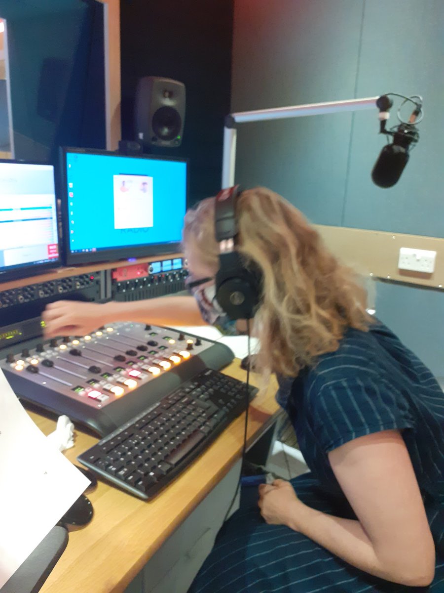 TrottJennings's tweet photo. Director Beckie Mills in the Morley Radio Studio - what a pro, masked and managing the logistics of Covid measures for all the actors and getting great performances. Hear her talk tonight https://t.co/wL9x0vTZ8F with us at @phwallis @LSEEcHist @MorleyRadio The Lock Asylum https://t.co/sCikTmKLOO