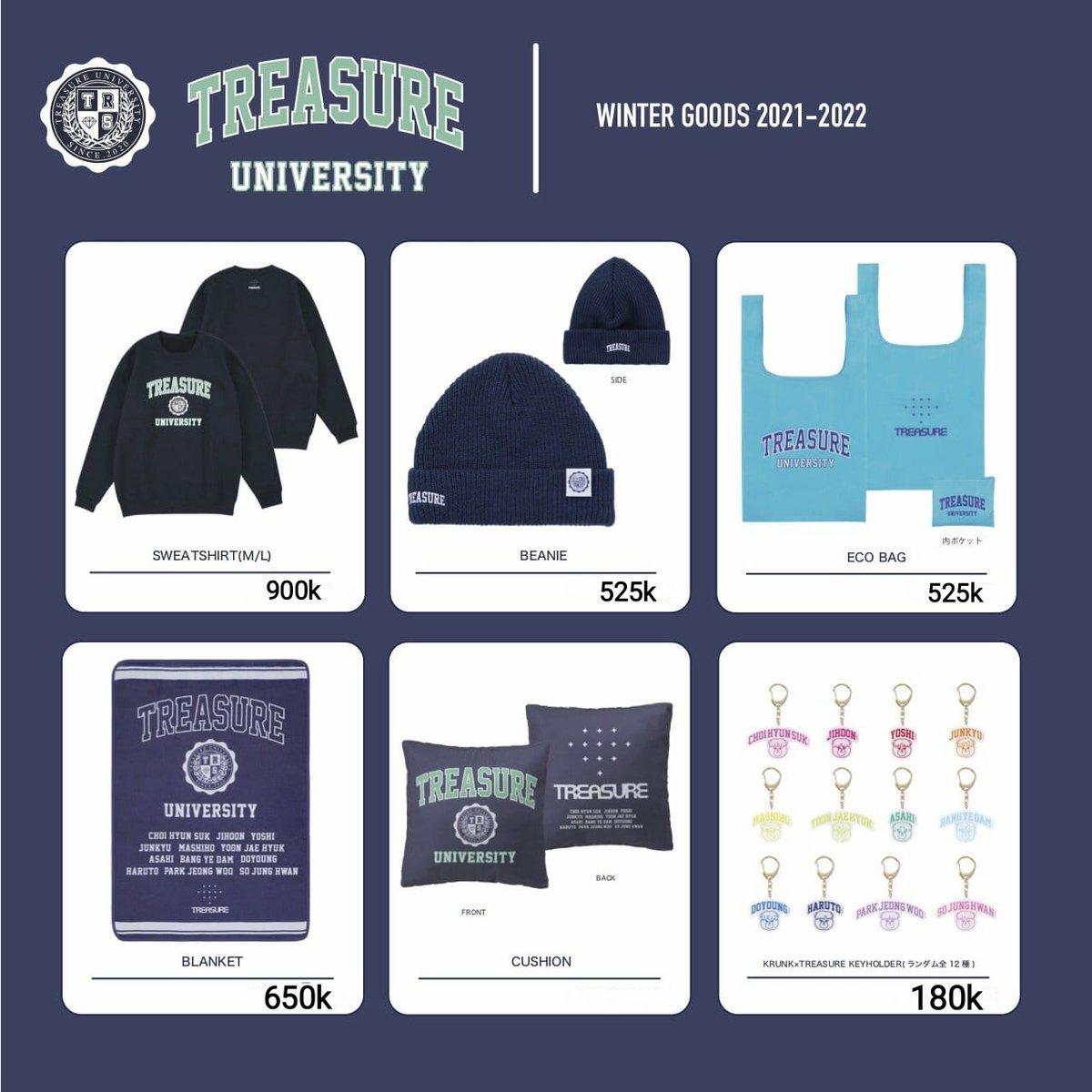 Essence__Store's tweet photo. ✨PO TREASURE WINTER GOODS 2021-2022✨
CO Via Weverse JP
💸Harga ada di gambar
✔️EMS
❌TAX
❌Packing
🏠Jaksel/Bekasi
Order? DM
#Treasure
#WinterGoods https://t.co/OOsNUdovHR