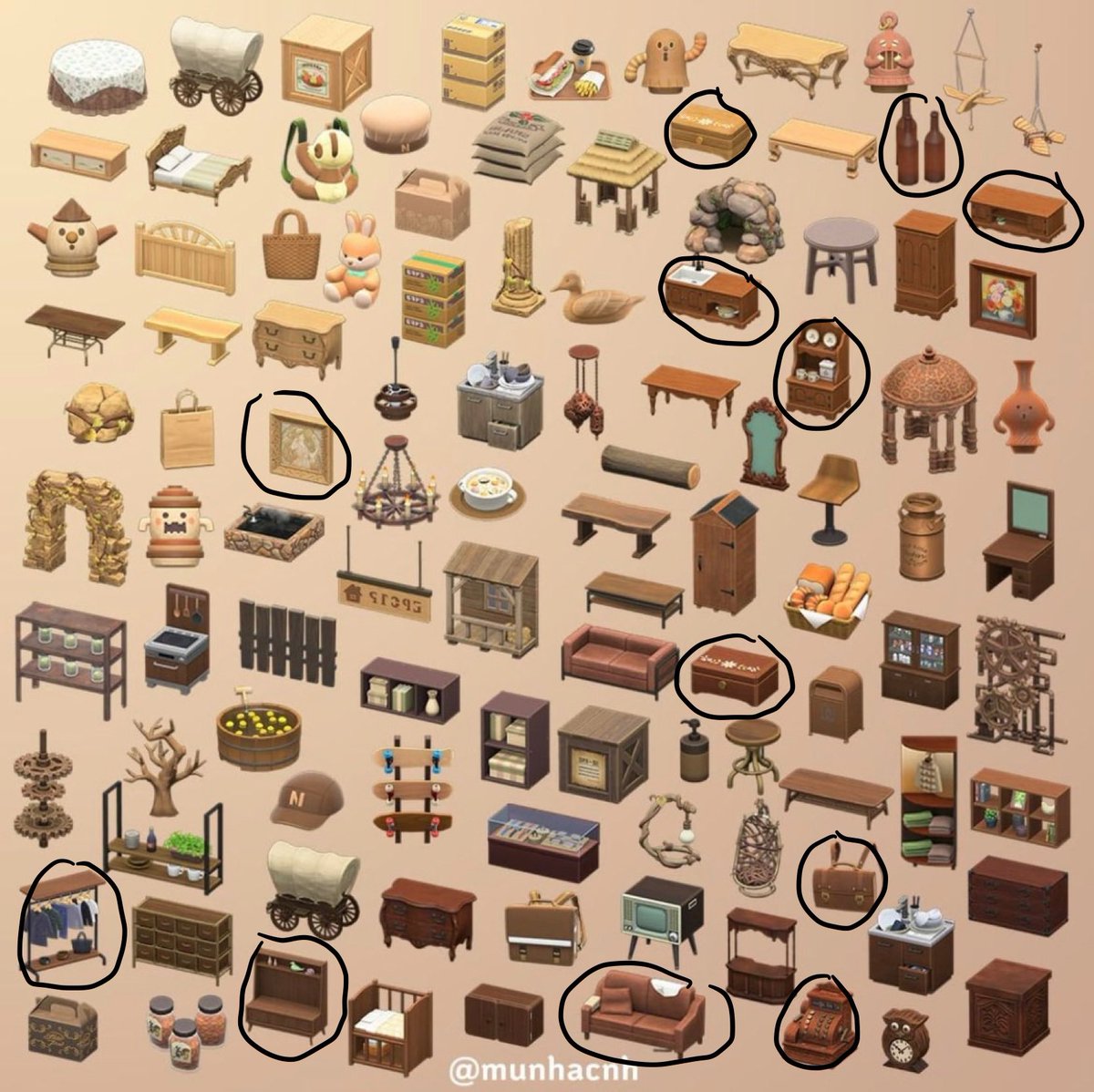 bluecafune's tweet photo. does anyone have any of the circled items in these photos? can you let me catalogue them or sell them to me? #animalcrossing #acnh #ACNHUpdate https://t.co/UNVY8iLy7R