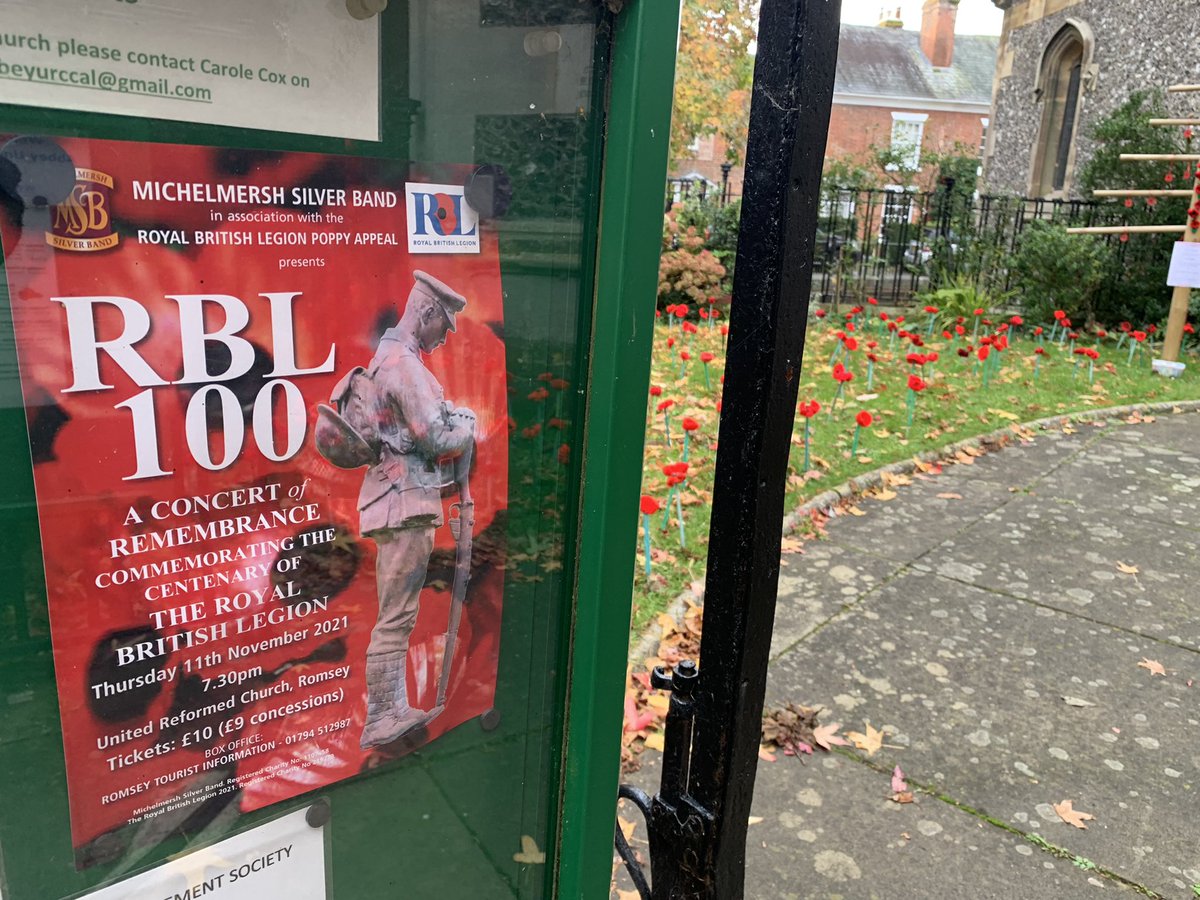 michelmershband's tweet photo. The United Reformed Church is looking fantastic ahead of our RBL 100 concert of remembrance this Thursday evening. 

Visit the front garden to read the names of those that local people have asked to be remembered &amp; to book concert tickets visit @moreTestValley 01794 512987 https://t.co/iDVe1OuZ4w