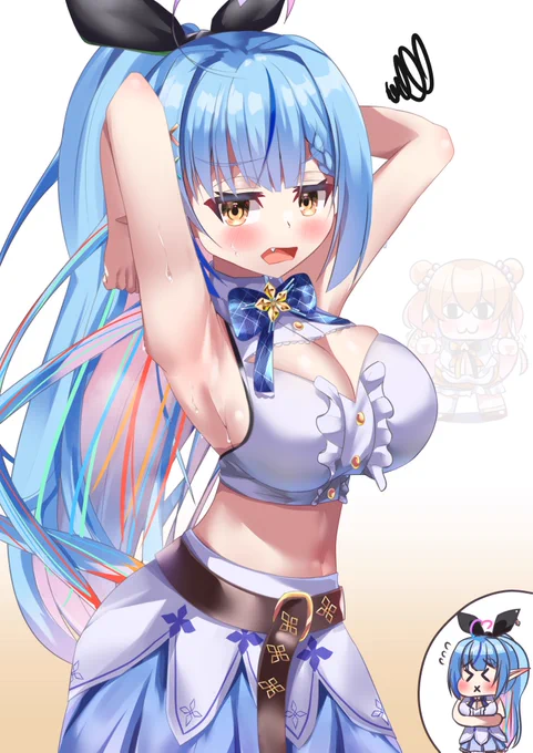 「腋だけじゃなくてお腹まで見たいとか変態の極みじゃん…」
#いいおなかの日 #LamyArt 