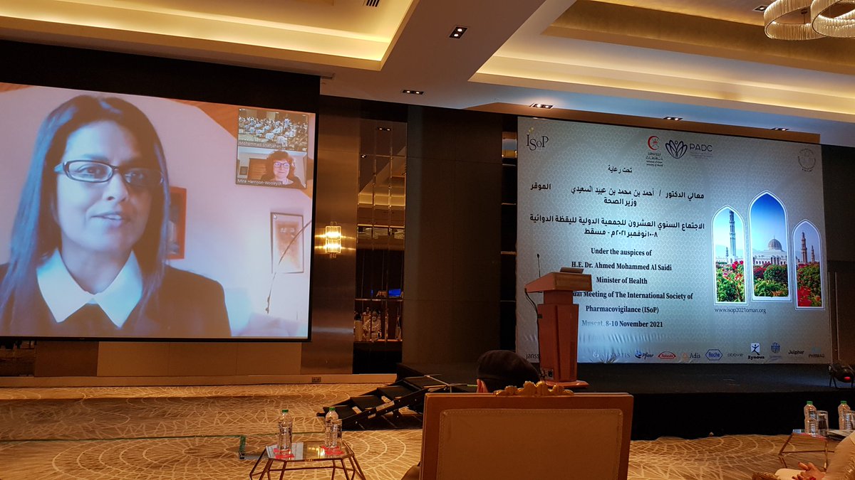 ISoP2021Oman's tweet photo. Dr Shanthi Pal from @WHO delivering a valuable speech titled: "Planning and coordinating safety surveillance of the global introduction of COVID-19 vaccines - a WHO perspective"

From ISoP 20th Annual Meeting in Muscat, Oman.

@ISoPonline @UMCGlobalSafety @WHO @OmaniMOH https://t.co/V2SMO5INCE