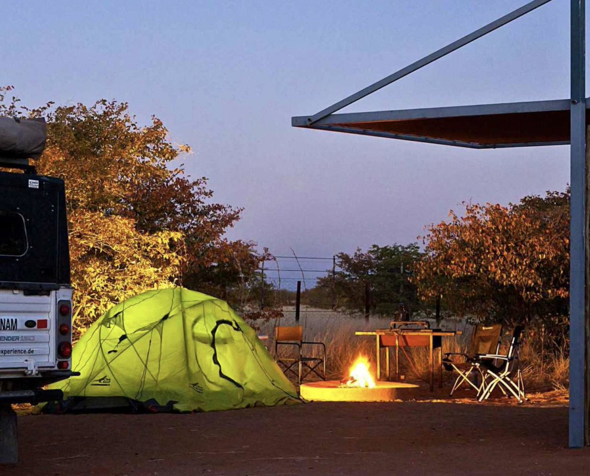 Cozy nights by the campfire at Olifantsrus Campsite in the Etosha National Park. ⛺✨

 #NWRMemories #TravelWithNWR #Namibia #Africa #travelafrica #travel #tourist #NWR #instatravel #NWRMoments #Etosha