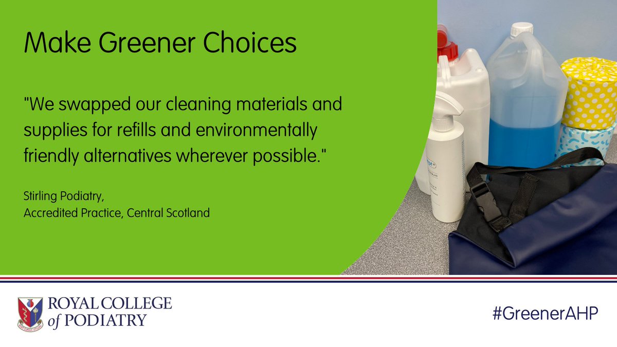 RoyColPod's tweet photo. With COP26 in full swing, we asked our members how they are reducing their environmental impact at work. Read about the changes they have made on our blog https://t.co/ldmEdzcmec
#GreenerAHP #GreenerNHS #COP26 https://t.co/xEJKkHFtfw