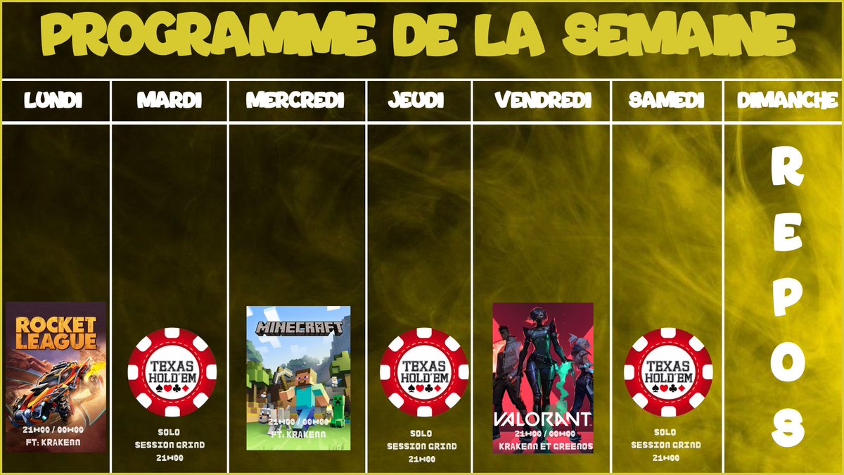 Le petit programme de stream de cette semaine, on va se RE GA LER.