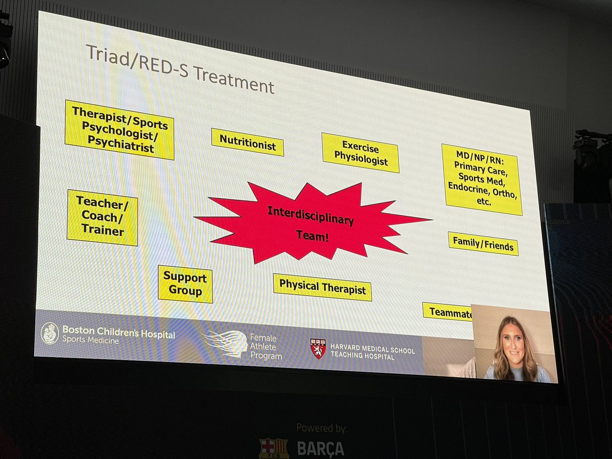 Treatment and prevention RED-S goes beyond the medical staff alone. Great message by @MeghanKeatingPA #Teamwork .. a little nudge for the need of leadership and communication skills by medical professionals. A topic our EiC @evertverhagen fights for as well. #STC21
