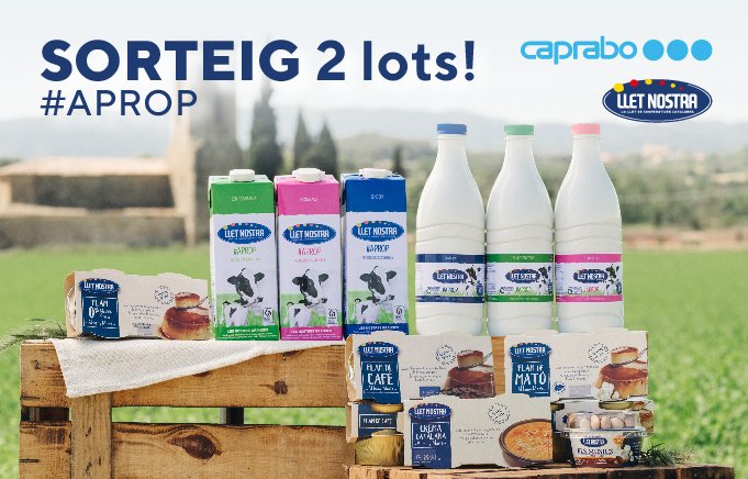 caprabo's tweet photo. Fes RT i entra en el SORTEIG de 2 lots de productes Llet Nostra. Triem #APROP! Guanyadors/es el 12 de novembre. cc/ @lletnostratuit https://t.co/wR9y4YobYd