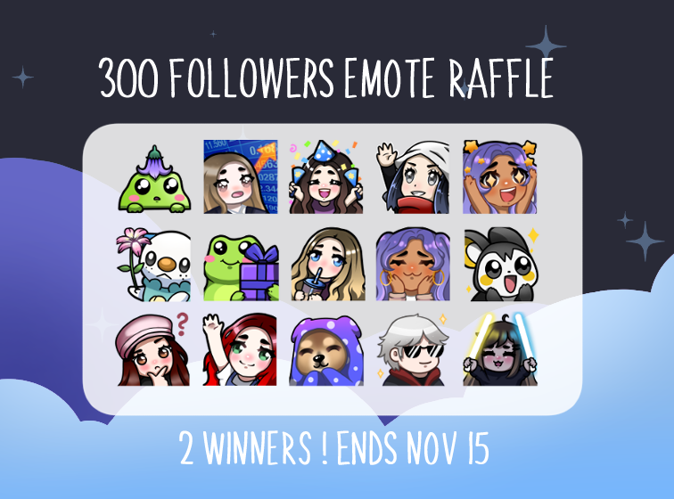 Sjinon_'s tweet photo. 💜300 FOLLOWERS EMOTE RAFFLE💜

✨RT, LIKE and FOLLOW to enter! 
✨2 Winners get 2 emotes each! 
✨ ends Nov 15th 

thank you all for the support &amp; good luck 🥰 https://t.co/fHO14AgxDR