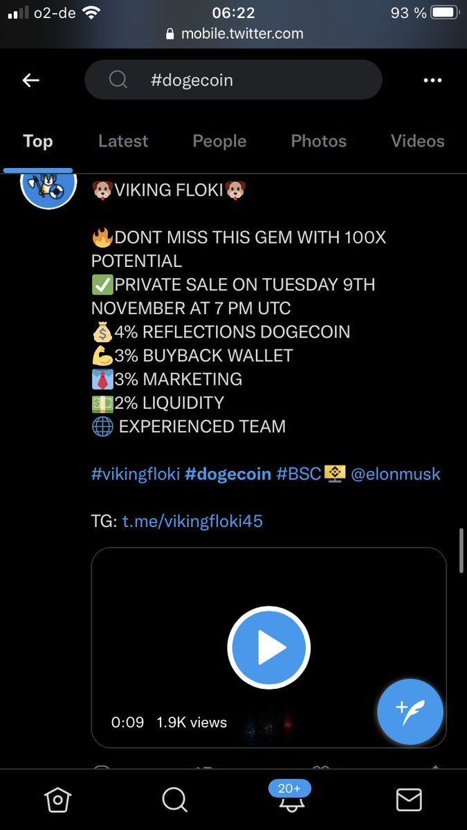 🔥WE ARE AGAIN TRENDING ON #BSC #dogecoin SECTION ON TWITTER WITH OUR NEW TWEET !!

🌪NEXT TWITTER PROMOTION SOON , STAY TUNED

TG : t.me/vikingfloki45