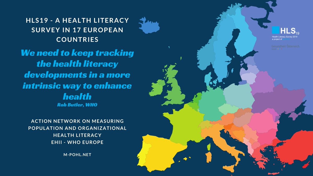 Rob Butler from WHO highlighted the need to keep tracking the health literacy developments in a more intrinsic way during the launch of the new European health literacy survey #hls19 #mpohl #healthliteracy