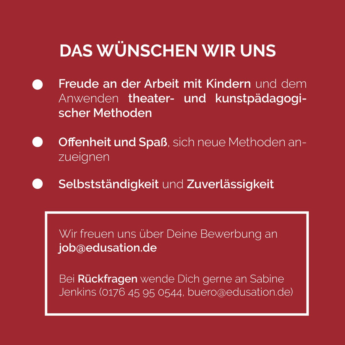 Wir suchen Dich für mehr #chancengerechtigkeit in der Bildung! #berlinjobs #goodjobs