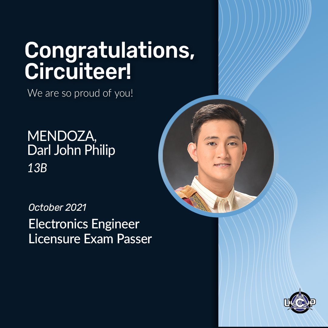 upckt's tweet photo. UP Circuit congratulates its outstanding alumni engineers for passing the ECE/ECT Licensure Exam held last October 2021.
May you continue to conduct excellence and serve our nation. We are proud of you! https://t.co/KA1UfQkpnV