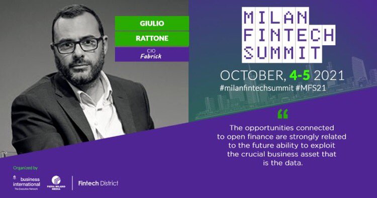 🎥 Giulio Rattone explains the success keys of #OpenFinance: embedded finance and valueable data

Find out the full story in this video interview
milanfintechsummit.com/open-finance-f…

#fintech #openfinance #cloudcomputing #finance #bigdata