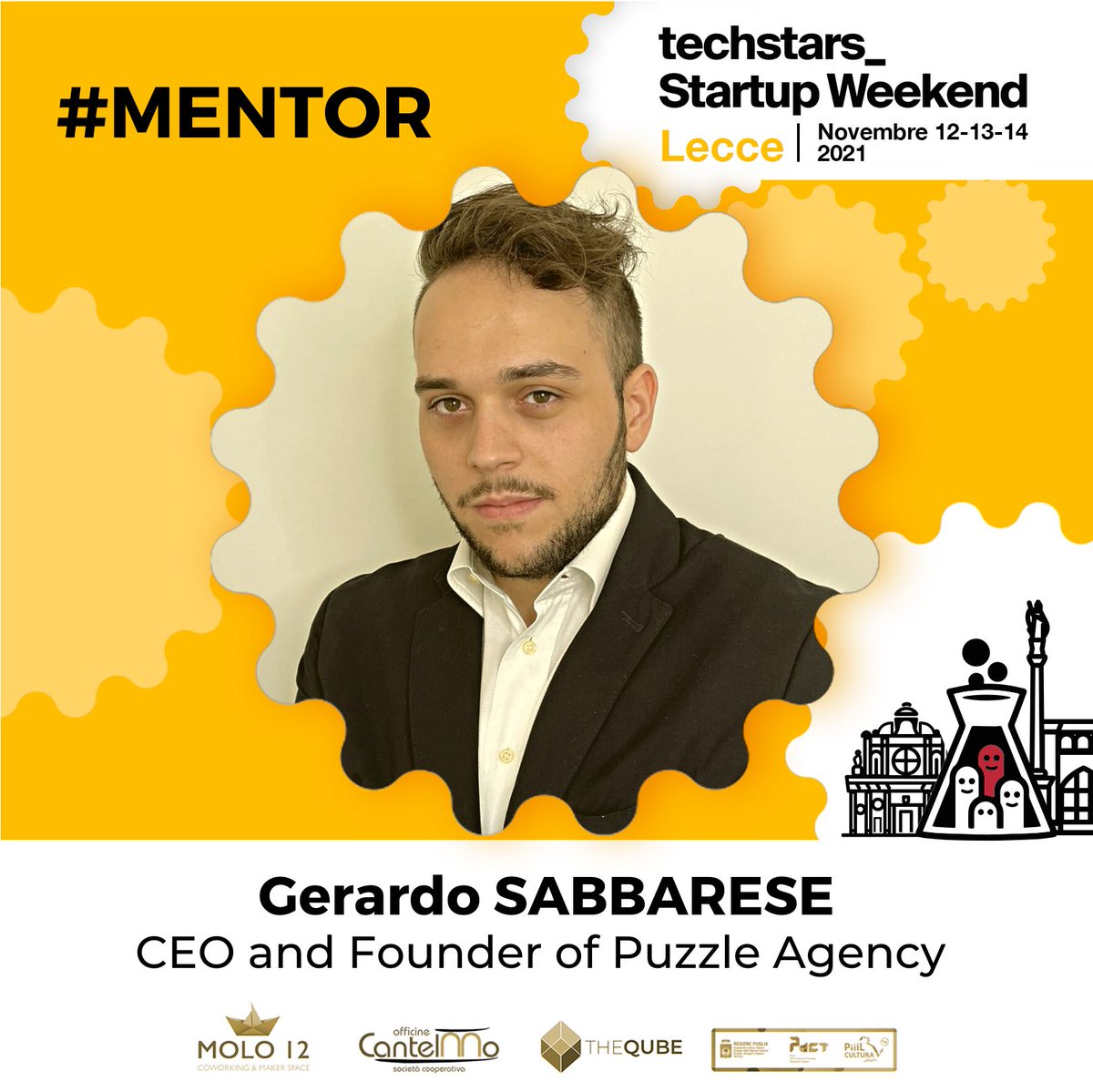 📣 Manca pochissimo tempo per il fischio d'inizio di #SWLecce2021 e noi non stiamo più nella pelle!

Nel frattempo continuiamo con le presentazioni dei #mentor: oggi è il turno di Gerardo Sabbarese #CEO and #Founder di Puzzle Agency.

Biglietti qui ➡️tinyurl.com/5bjpja9s
