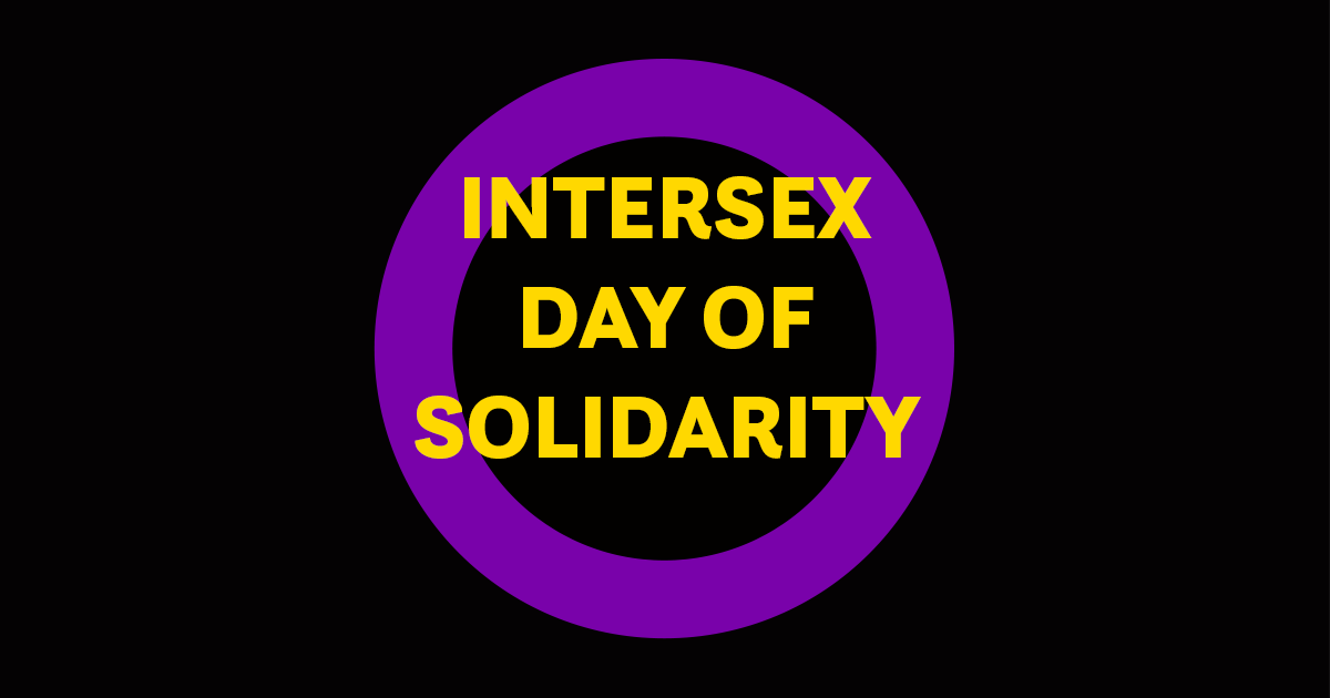 GiveOut_Org's tweet photo. Today is #IntersexDayOfSolidarity, a day to stand in solidarity with the #Intersex community, highlight the issues faced by Intersex people, while also remembering those whose lives have been lost along the way. https://t.co/Ozhip1KnyC