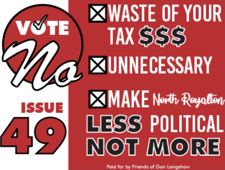 DanLangshawOhio's tweet image. Thank you #NorthRoyalton Voters for Defeating #Issue49 ! According to unofficial results from the Cuyahoga County Board of Elections. Issue #49 was defeated by a vote of (3,351) 57.21% NO vs (2,506) 42.79% YES.