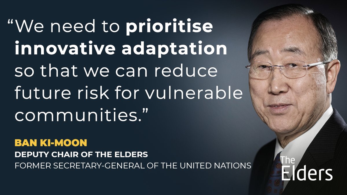 As the second week of #COP26 begins, attention turns to #adaptation and #LossAndDamage. We are looking to leaders to protect climate-vulnerable people and their habitats. Follow The Elders #ClimateCrisis advocacy on social media and find out more: theelders.org