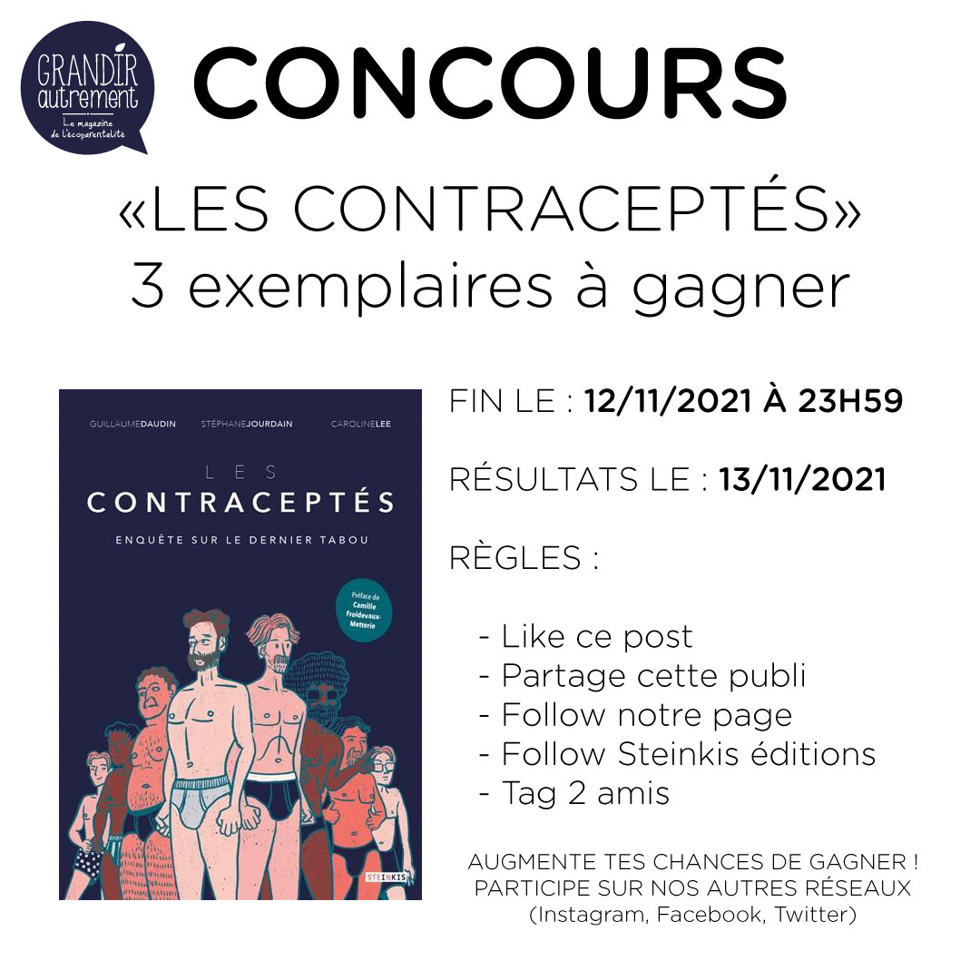 GrandirAutremen's tweet photo. 🥳🎁Nous vous avions promis des jeux concours pour vous couvrir de cadeaux avant les fêtes de fin d’année !🎁🥳
Voici notre premier concours.
La BD « Les contraceptés »
Merci à la maison d’édition @Steinkis
#concours #BD #magazine #ecofriendly #Cadeau #contraception https://t.co/78XuLAaQx8