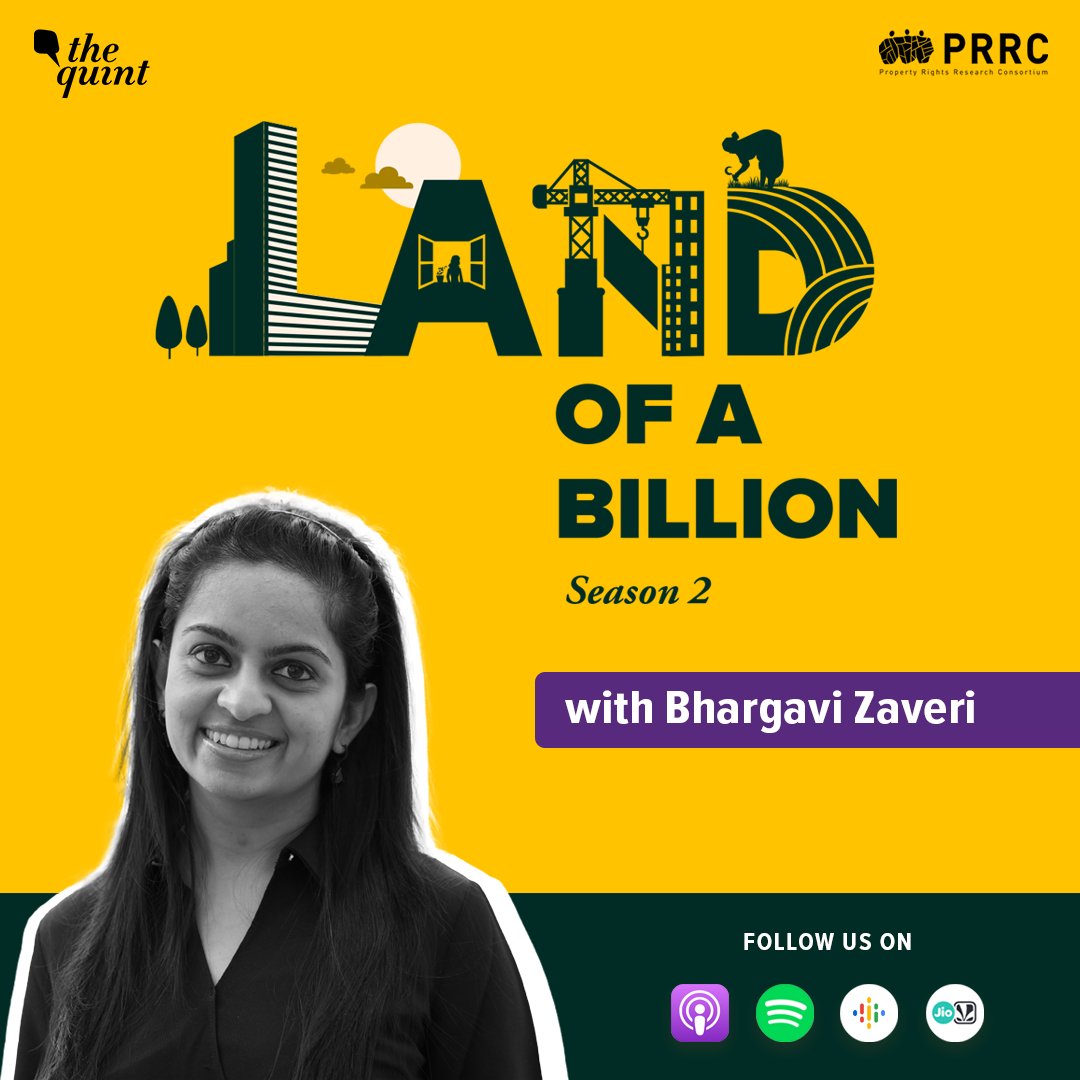 prrc_india's tweet photo. #ICYMI: Catch up on Season 2 of our #podcast 'Land of a Billion', in partnership with @TheQuint. Our host for this season is @bhargavizaveri, a researcher interested in land and access to finance. Tune in to the new episode coming this Friday on:https://t.co/nNCeh3yj1V https://t.co/zjbZ9RrL5c