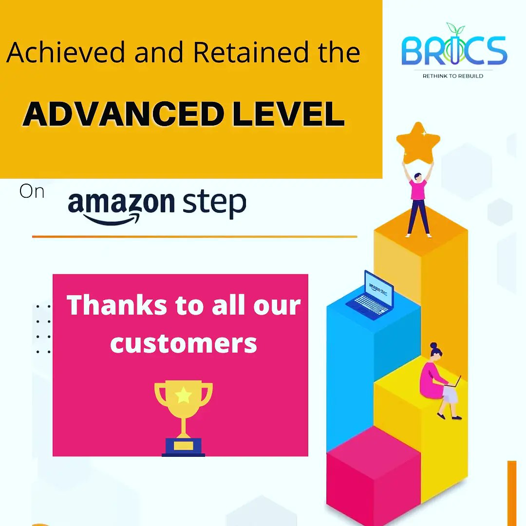 bricsbio's tweet photo. Achieved and Retained the 'Advanced Level' status on #AmazonStep , Q3'21.
We thank all of our customers, employees and Amazon India for continued support.
#AapkiApaniDukaan #TakeTheStep #AmazonStep https://t.co/YTLKauvlnF