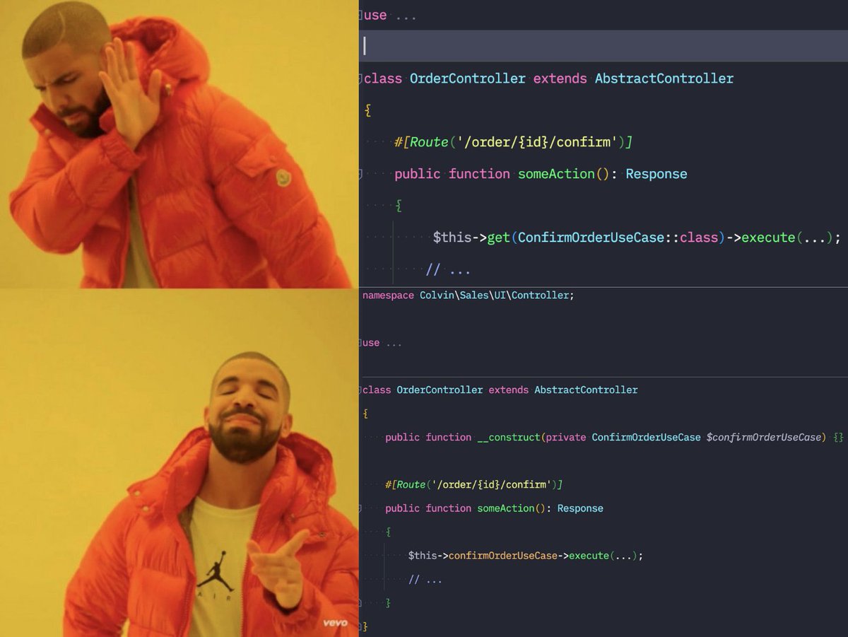 ColvinLabs's tweet photo. Se acaba de publicar en el blog de Symfony (https://t.co/wL3tt1rCvw), que desde Symfony 5.4 se deprecará el uso de "get container" favoreciendo que se inyecten las dependencias en los controladores,  además de otros cambios en el objeto Request.  #php #symfony #symfony54 https://t.co/A3xDcUwjHo