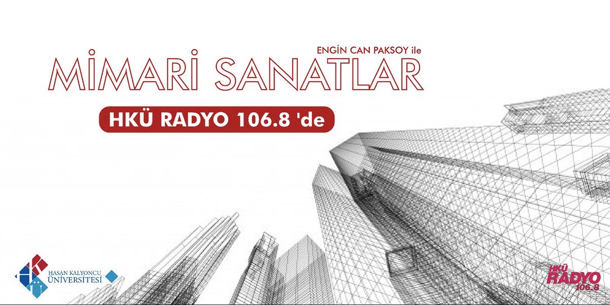 Dünyanın en ilgi çekici mimari eserleri "Mimari Sanatlar" programı ile HKÜ Radyo mikrofonlarından sizlere ulaşacak 🎙️🏛️📻🎶
📅 Çarşamba günleri: 12.00'da
📅 Cumartesi günleri: 09.00'da
106.8 frekansı veya radyo.hku.edu.tr adresinden dinleyebilirsiniz.