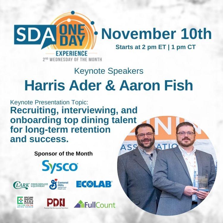 SeniorDining's tweet photo. Join us this Wednesday for at the SDA One Day for our keynote presentation on recruiting, and onboarding for long-term retention. 
⬇️ Complimentary Registration For Senior Living Professionals ⬇️
https://t.co/Aw3hRiCe1a https://t.co/lgL7HisPK9