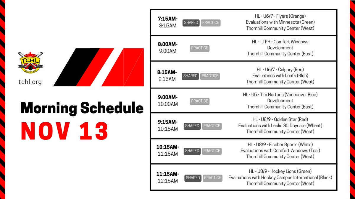 thornhillhockey's tweet photo. We love that hockey is back!
Check out our website to see the latest hockey schedules.
Do you have practice this weekend? ️
#tchl #hockeyfamily #thornhillhockey #hockeyparents #hockeyschedule #hockeypractice https://t.co/sKJqVQ6T9Z