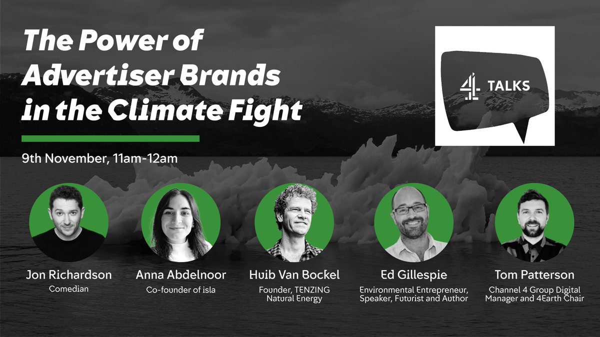 Channel4_Sales's tweet photo. Don't miss our 4Talk TOMORROW hosted by @RonJichardson! Our expert panel will be discussing how brands can lead the way to a greener future and how some companies have already begun.
Learn more and register for our talk here now: https://t.co/MdGoxDOXKs
#Sustainability #4Talks https://t.co/8k3wI4U7dq