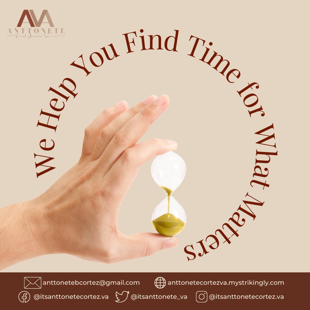 virtualsbyac's tweet photo. AVA Services manage your time through efficient and intentional operations so you can have more time to focus on your business and yourself. 💪💹

Click here to see the services we offer➡ https://t.co/ZLP6bN2efU

#AssistancebyAVA #virtualassistant #workfromhome https://t.co/KfETBT3zY8