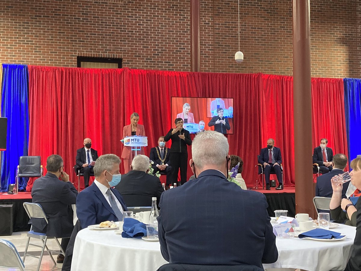 NMCI_Ireland's tweet photo. Most appropriately, the #MTURaiseTheFlag ceremony ends with the last words given to the student voice, our students being the very reason we exist. @MTU_ie Congratulations everyone, now back to the work of creating the future… https://t.co/459Bv5z2mJ