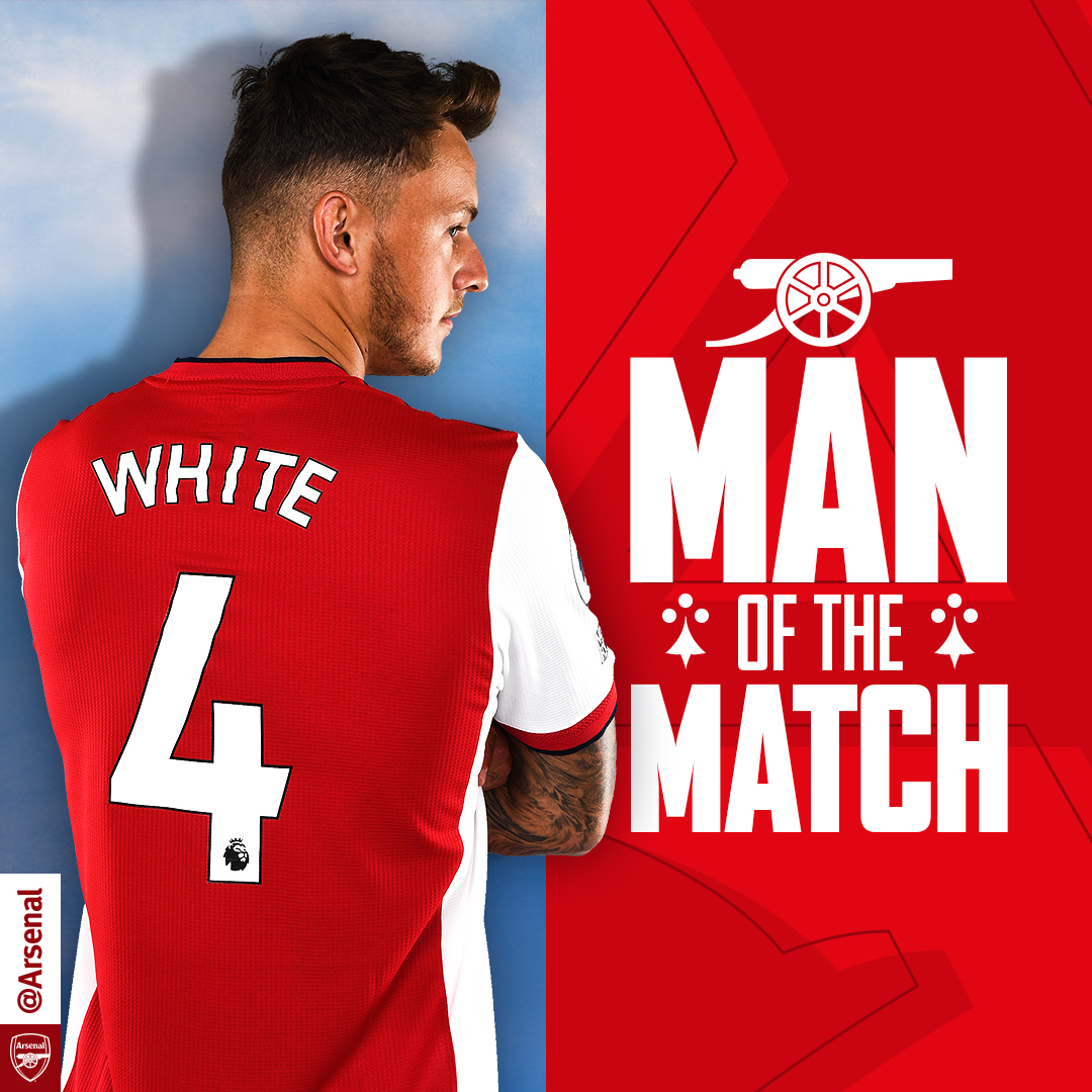 Arsenal's tweet photo. 🏆 Your MOTM from yesterday's win against Watford...

🥳 @Ben6White 

#ARSWAT https://t.co/YRek7xHDbg
