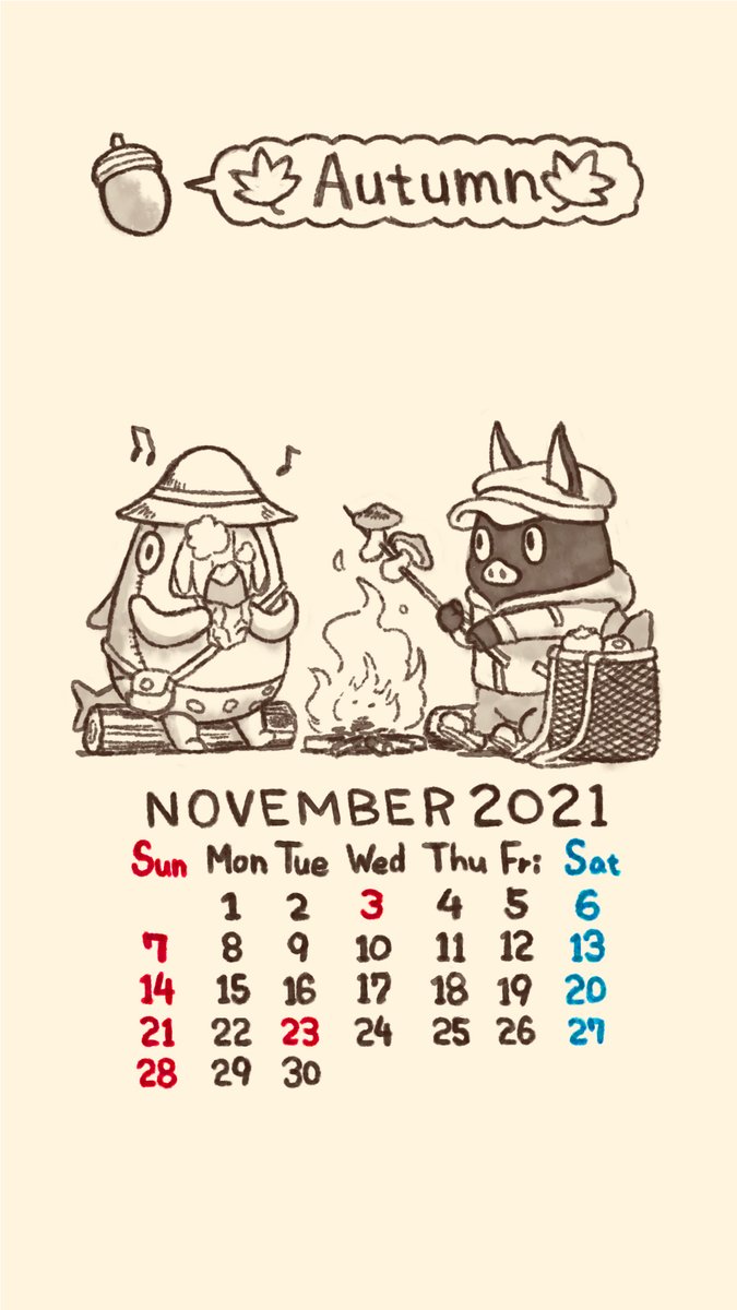 先日アップしたイナズマデリバリーの11月の秋の壁紙カレンダーですが31日がありました…。11月は30日までです。大変申し訳ありません…!差し替えていただければ幸いです!

#イナズマデリバリー #inazmadelivery  #11月 #11月 #焼いも #秋 #壁紙 #wallpaper #カレンダー #calendar 