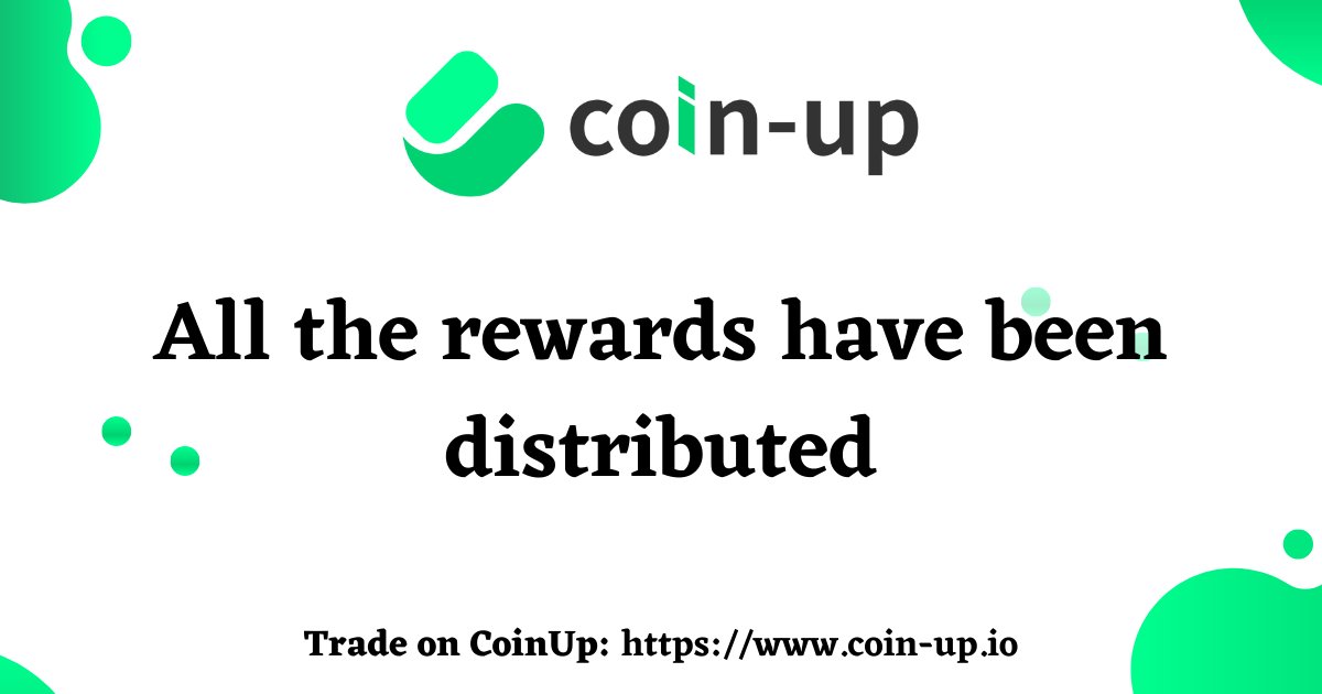 CoinUpOfficials's tweet photo. Congratulations to #Airdrop winners. ๐๐
All the rewards have been distributed to their #CoinUp accounts.
๐ Trade on CoinUp: https://t.co/camfQUaoKi
๐ Telegram: https://t.co/pePL9NlAgQ
#CoinUp #CryptoExchange #cryptotrading #BTC #ETH #SpotTrading #CoinUpExchange https://t.co/qtNr9m6Ecf