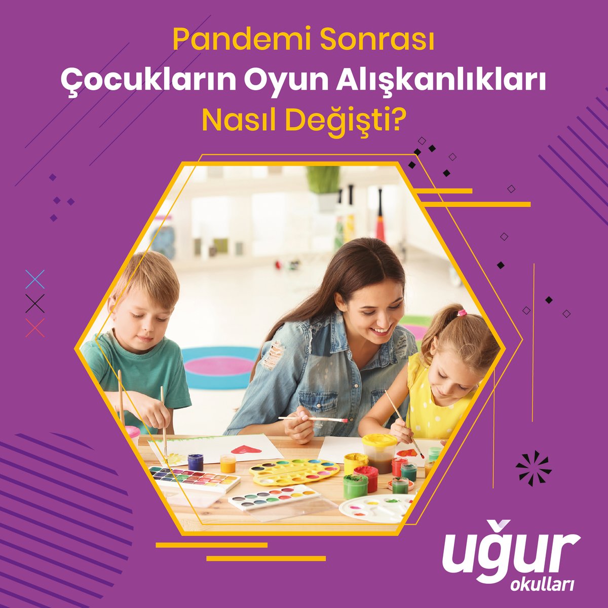 Pandemi süreci çocukların oyun oynama alışkanlıklarını nasıl etkiledi?

Bahçeşehir Üniversitesi iş birliği ile yürüttüğümüz araştırmamızı, Genel Müdür Yardımcımız Barış Sezgin sizler için kaleme aldı.
Blog yazımızı okumak için 👉  ugurokullari.k12.tr/blog/detay/pan…

#UğurluOlmak