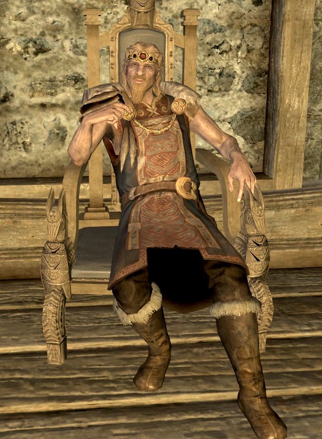 Bethesda_ANZ's tweet photo. genuinely worried that jarl balgruuf has back pain after sitting like this for 10 years in skyrim https://t.co/Xvo111P02m