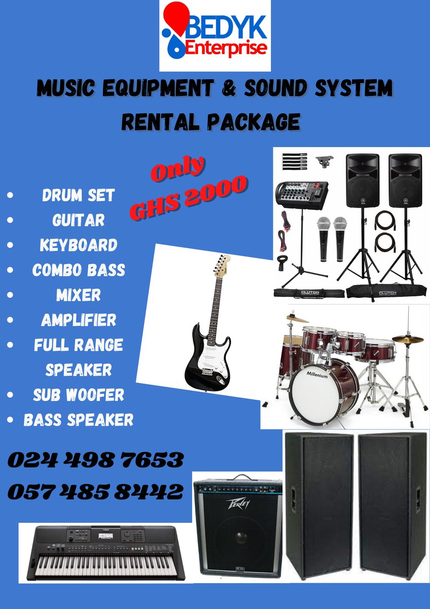 MissAndeme's tweet photo. Music Equipment Rental call: 020 314 0491 / 024 498 7653
https://t.co/Bf2Sx1NObc https://t.co/xQ51o0rYi3